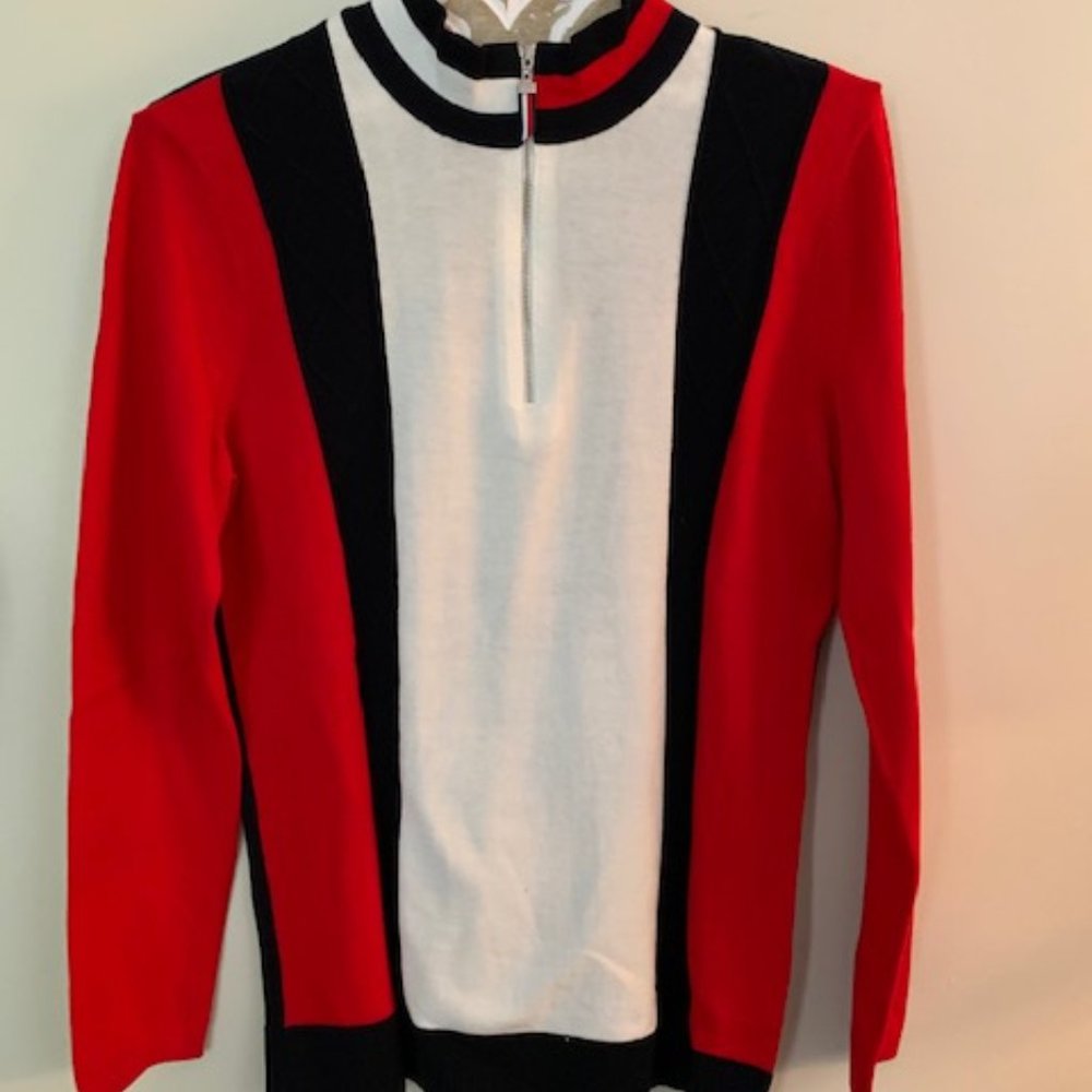 NWT:Tommy Hilfiger Cotton Mock-Neck Zip Sweater